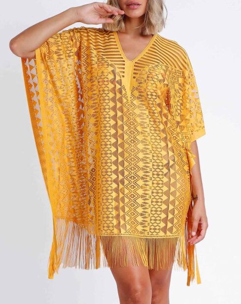 Robe caftan jaune