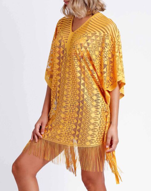 Robe caftan jaune