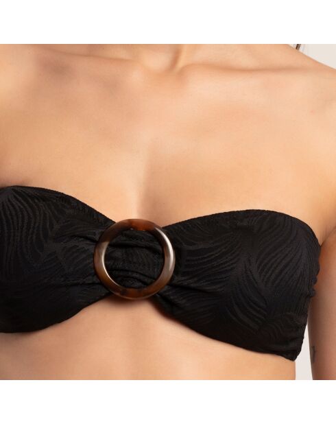 Zwart badpak met hoofdband, 2-delig