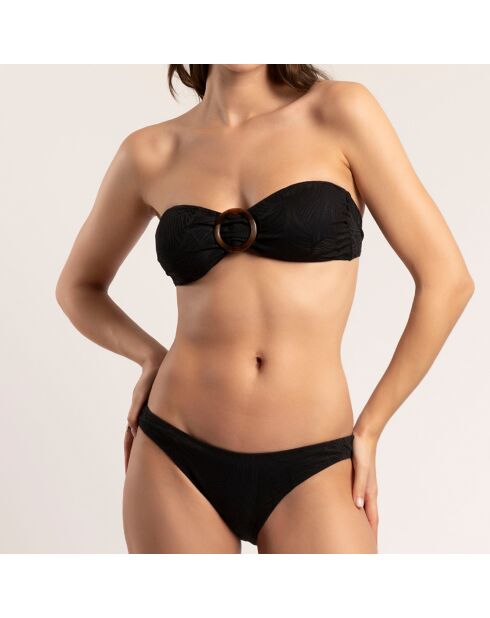 Zwart badpak met hoofdband, 2-delig