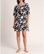 Robe à fleurs de plage noire