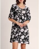 Robe à fleurs de plage noire