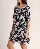 Robe à fleurs de plage noire