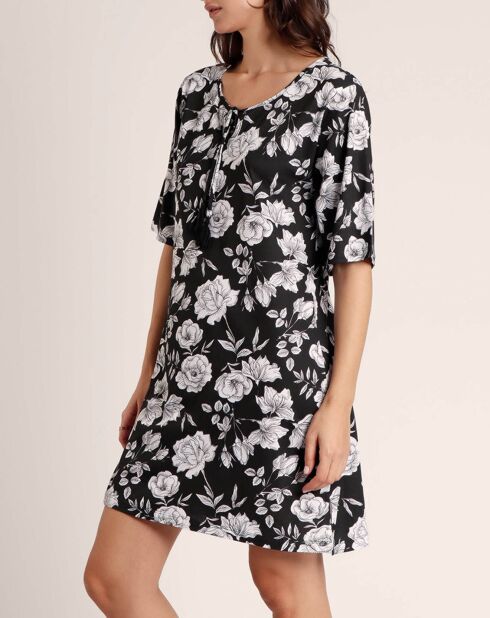 Robe à fleurs de plage noire