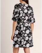 Robe à fleurs de plage noire