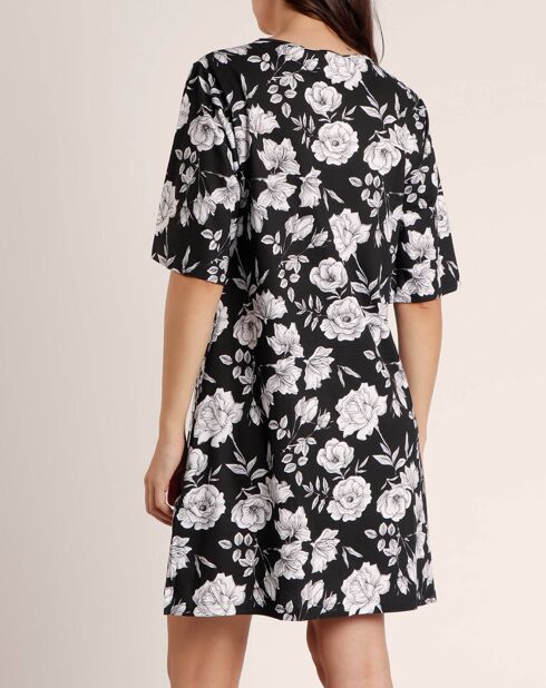 Robe à fleurs de plage noire