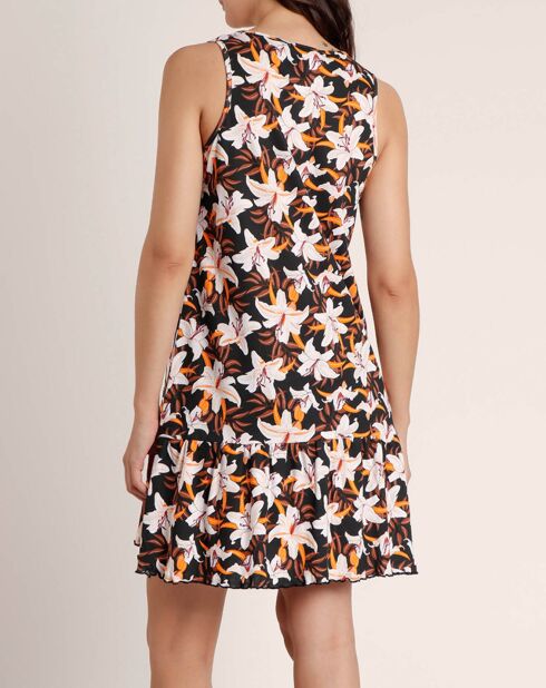 Mehrfarbiges ärmelloses Kleid Sunset Jungle