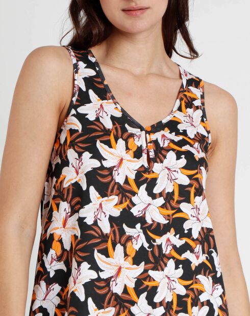 Mehrfarbiges ärmelloses Kleid Sunset Jungle