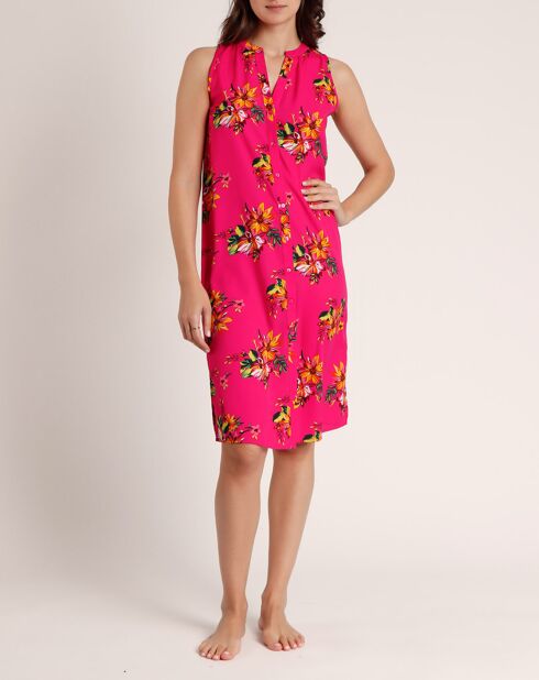 Fuchsia mouwloze jurk