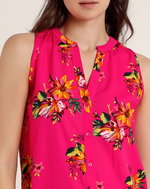 Robe sans manches fuchsia