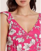 Robe de plage sans manches fuchsia