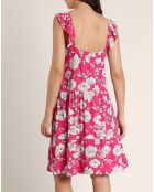 Robe de plage sans manches fuchsia