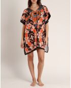 Robe caftan à fleurs multicolore
