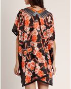 Robe caftan à fleurs multicolore