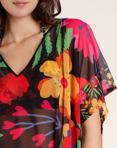 Mehrfarbiges Twilight Garden Kaftankleid