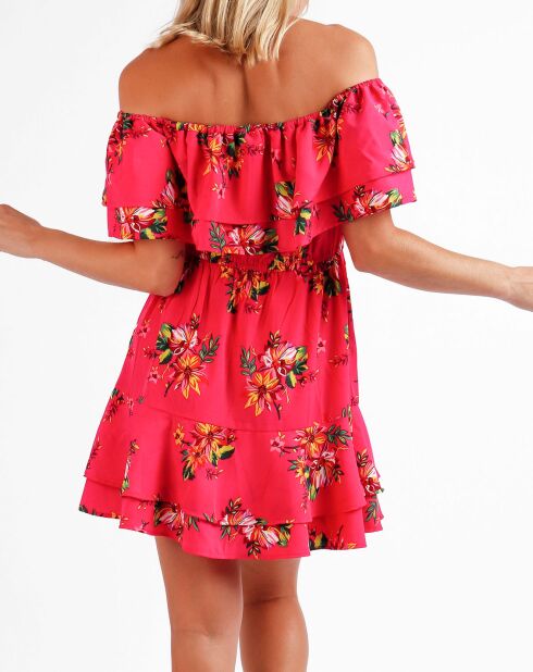 Fuchsia jurk zonder bandjes