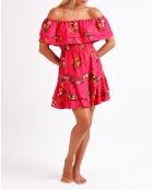 Robe bustier fuchsia