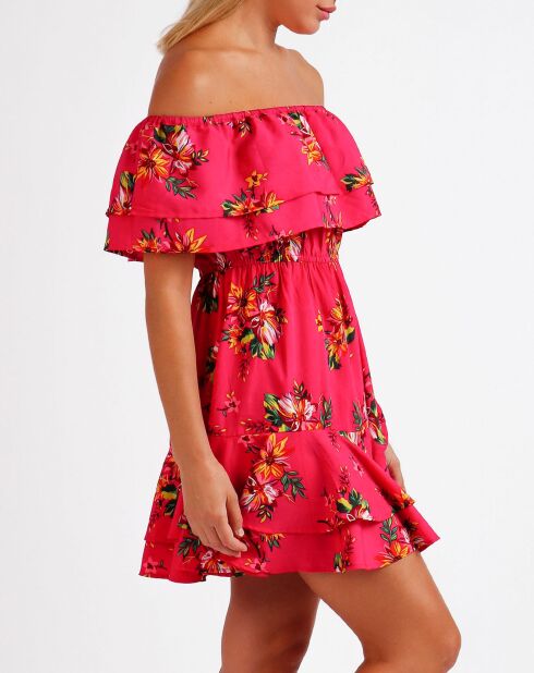 Fuchsia jurk zonder bandjes