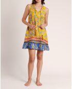 Robe de plage sans manches hippie jaune