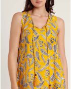 Robe de plage sans manches hippie jaune