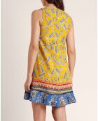 Robe de plage sans manches hippie jaune