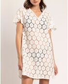 Robe de plage manches courtes blanche