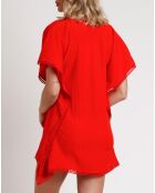Robe caftan hawaïenne rouge
