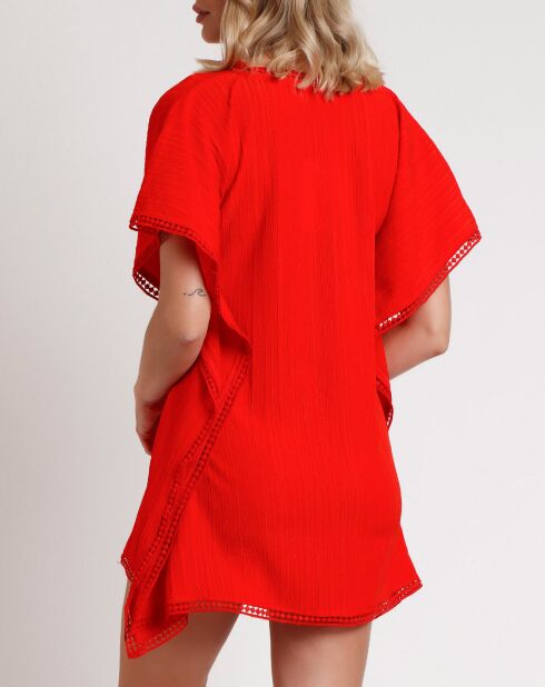 Robe caftan hawaïenne rouge