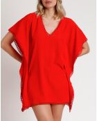 Robe caftan hawaïenne rouge