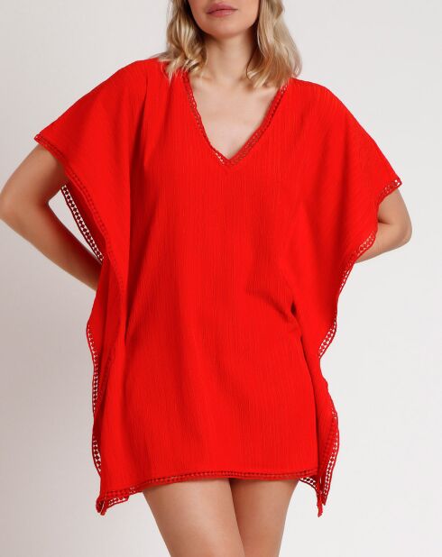 Robe caftan hawaïenne rouge