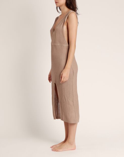 Robe sans manches beige