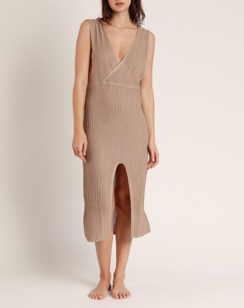 Robe sans manches beige