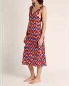 Oranje etnische mouwloze jurk