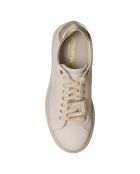 Beige/gouden amberkleurige leren sneakers