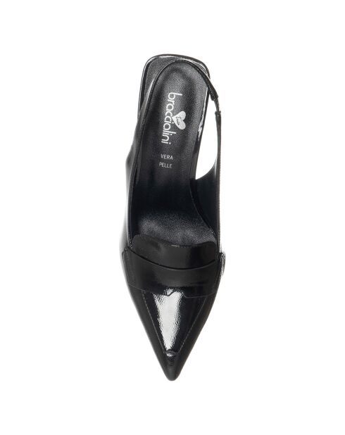 Slingbacks Luna noirs - Talon 5 cm