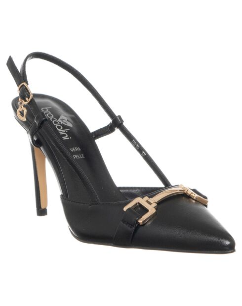 Schwarze Slingbacks von Julia mit 9 cm Absatz