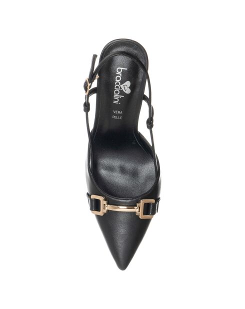 Schwarze Slingbacks von Julia mit 9 cm Absatz