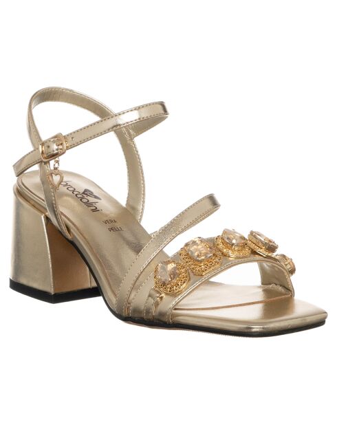 Sandales Agathe dorées - Talon 5 cm