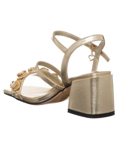 Sandales Agathe dorées - Talon 5 cm
