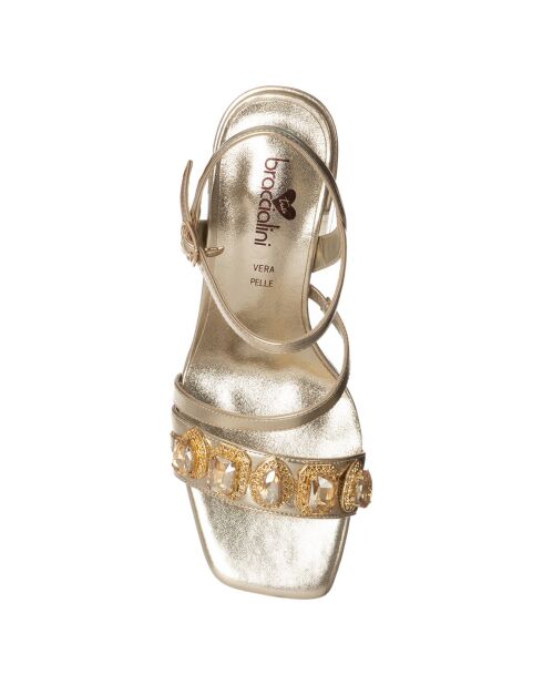 Sandales Agathe dorées - Talon 5 cm
