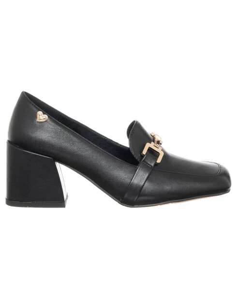 Mocassins Iris noirs - Talon 5 cm
