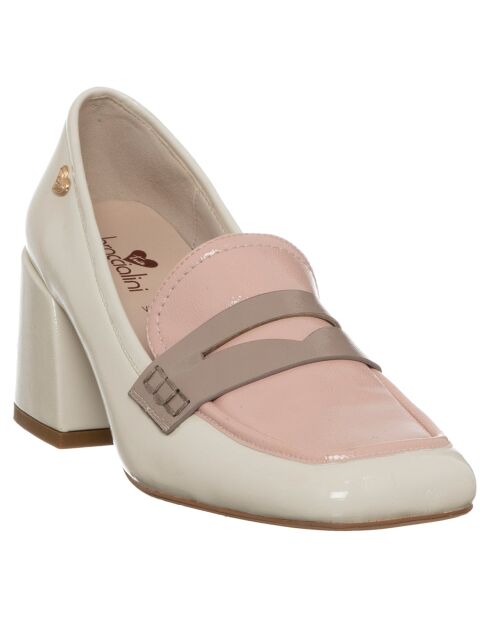 Mocassini Inaya beige/rosa - tacco 5 cm