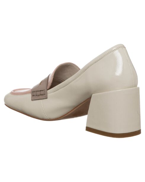 Mocassini Inaya beige/rosa - tacco 5 cm