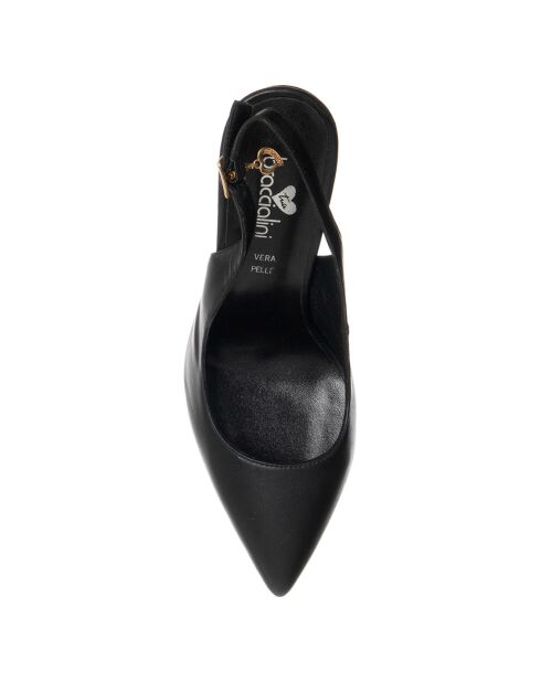 Schwarze Slingbacks von Léonie - 11 cm Absatz