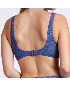 Haut de maillot de bain ajouré bleu