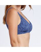 Haut de maillot de bain ajouré bleu