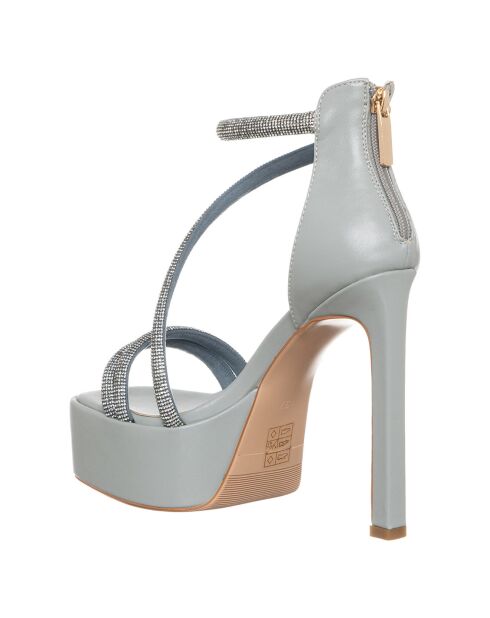 Sandales Lyana argenté/ bleu clair - Talon 13.5 cm