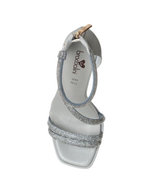 Sandales Lyana argenté/ bleu clair - Talon 13.5 cm