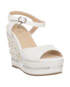 Sandales compensées Olivia blanches - Talon 12 cm