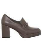 Bruine instappers van Hortense - hak van 8 cm